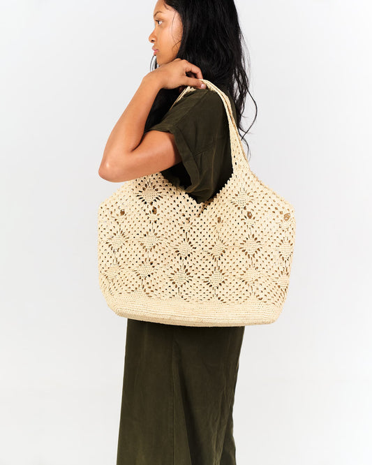 Sac filet Zoma en raphia naturel – Asara The Label - crocheté à la main à Madagascar