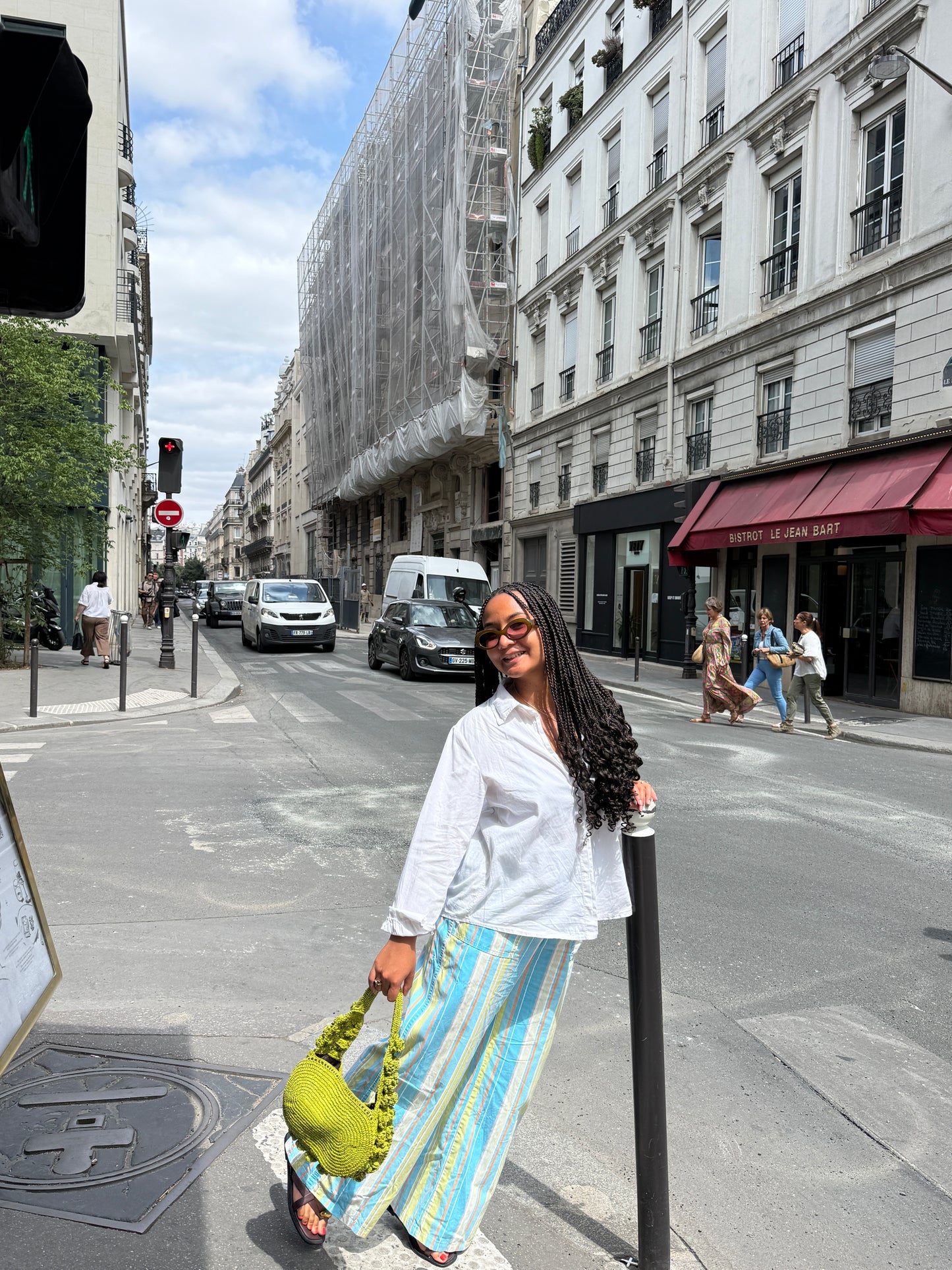 Sac porté épaule Pivoine en raphia vert – Asara The Label