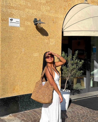 ZOMA - Raffia Tote Light Linen 