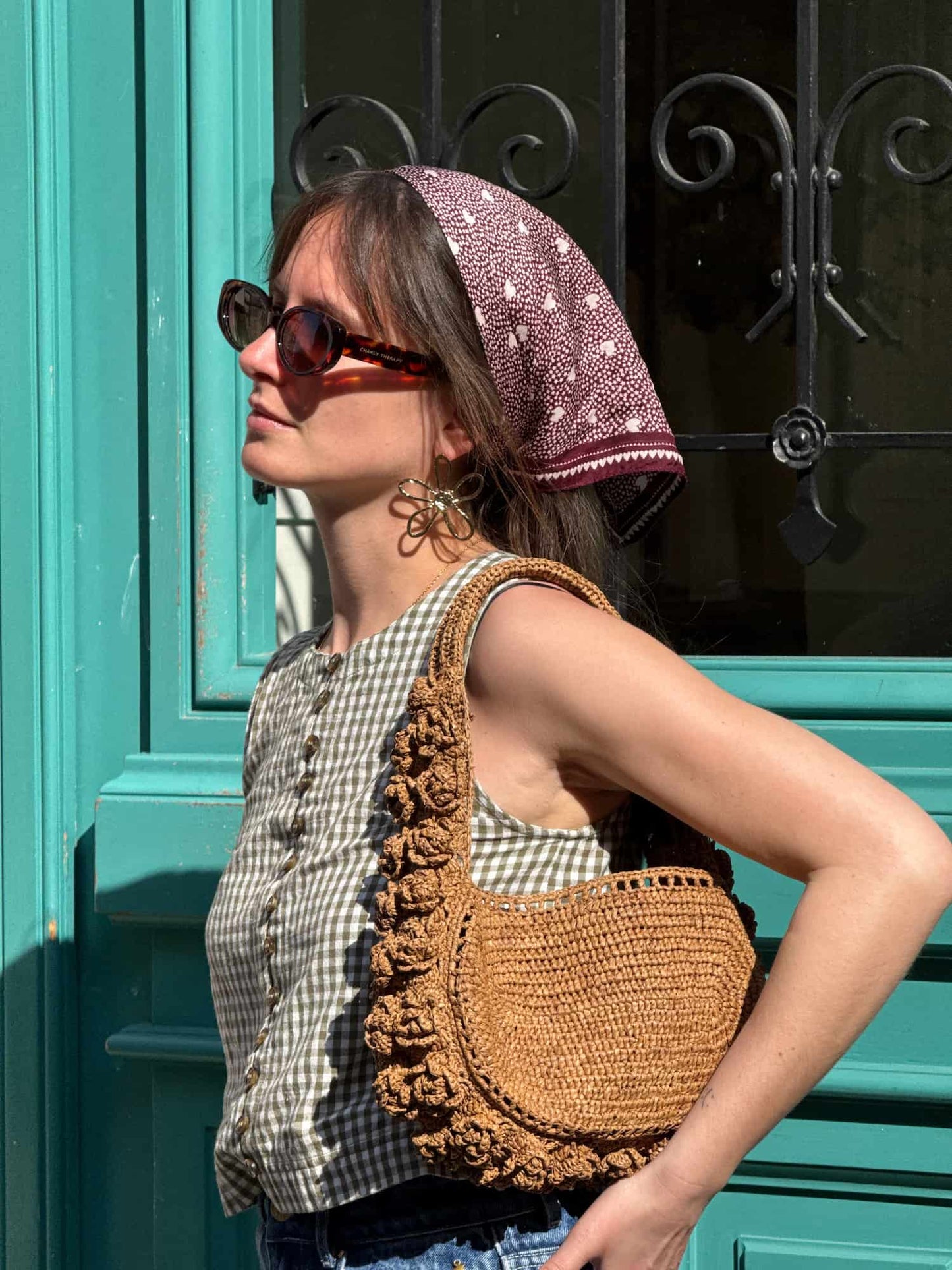 PIVOINE - Raffia Shoulder Bag, Light Linen