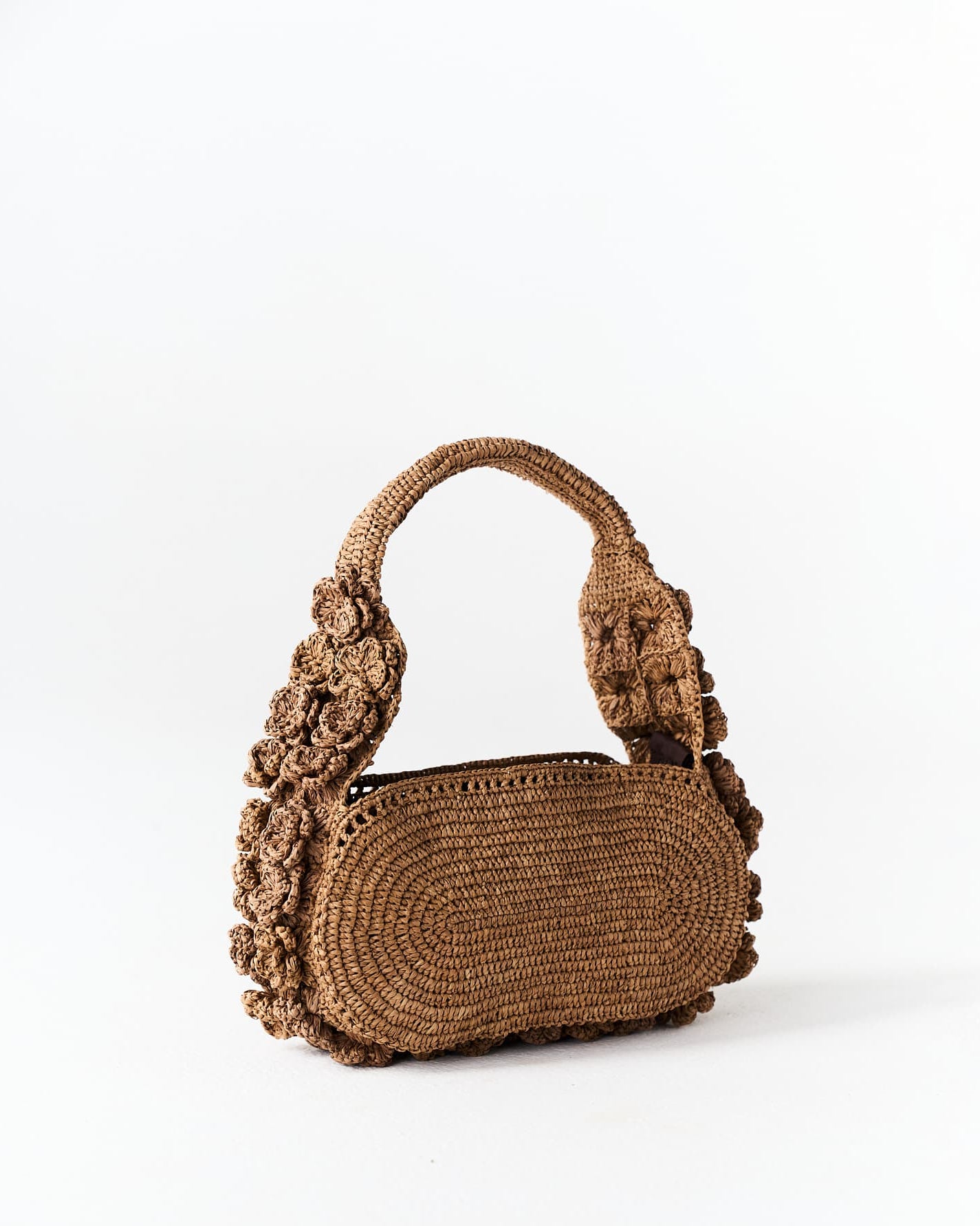 Sac porté épaule Pivoine en raphia lin clair – Asara The Label