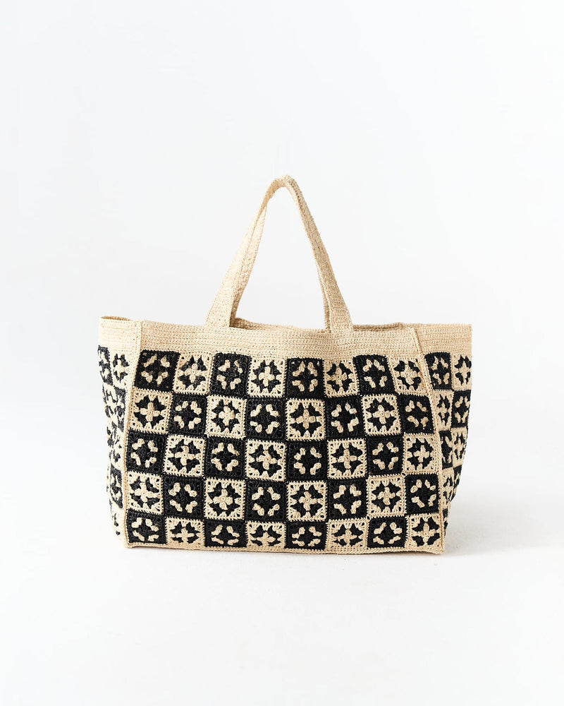 DAMIER - Sac cabas en raphia naturel