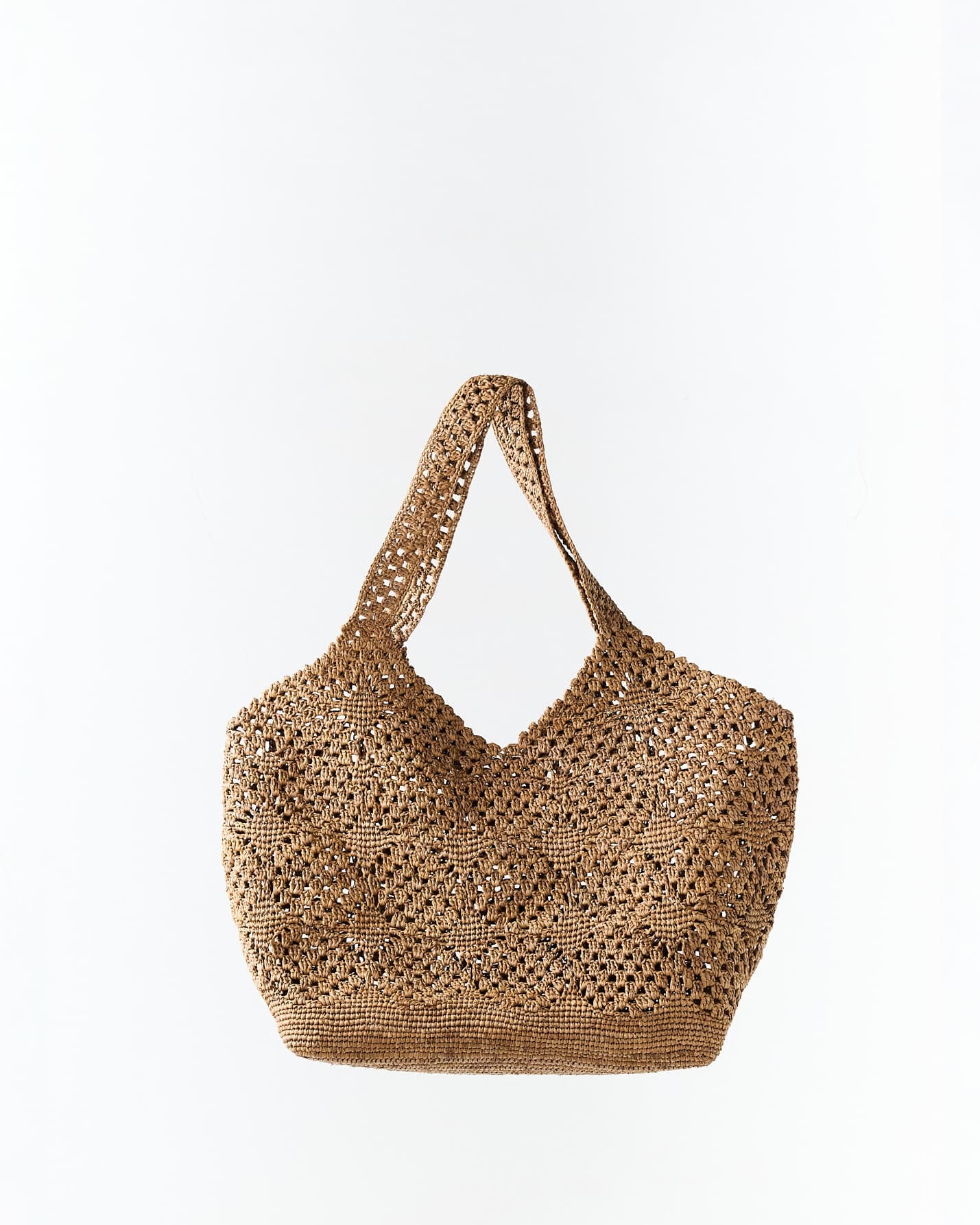 Sac filet Zoma en raphia lin clair – Asara The Label - crocheté à la main à Madagascar